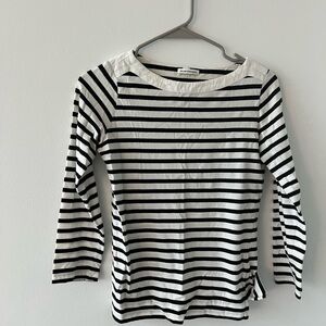Club Monaco Black and White Striped Tee